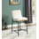 Lahni Contemporary White Boucle Fabric Upholstered Counter Stool with Black Iron Legs and Cognac PU Accents