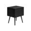 Table de bout avec table de chevet Lera, 2 tiroirs, pieds évasés, noir 19 po-117053349