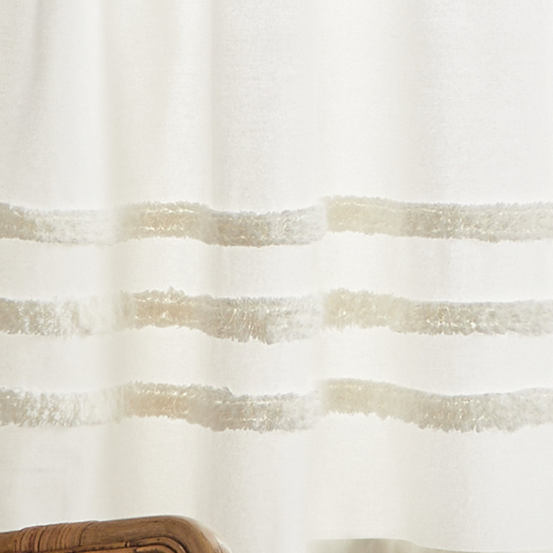 Ivory Textured Rod Pocket Valance and Tier Curtain Set