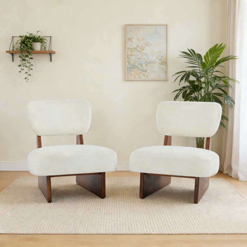 Fauteuil d'appoint moderne l 25,5 po, Noyer