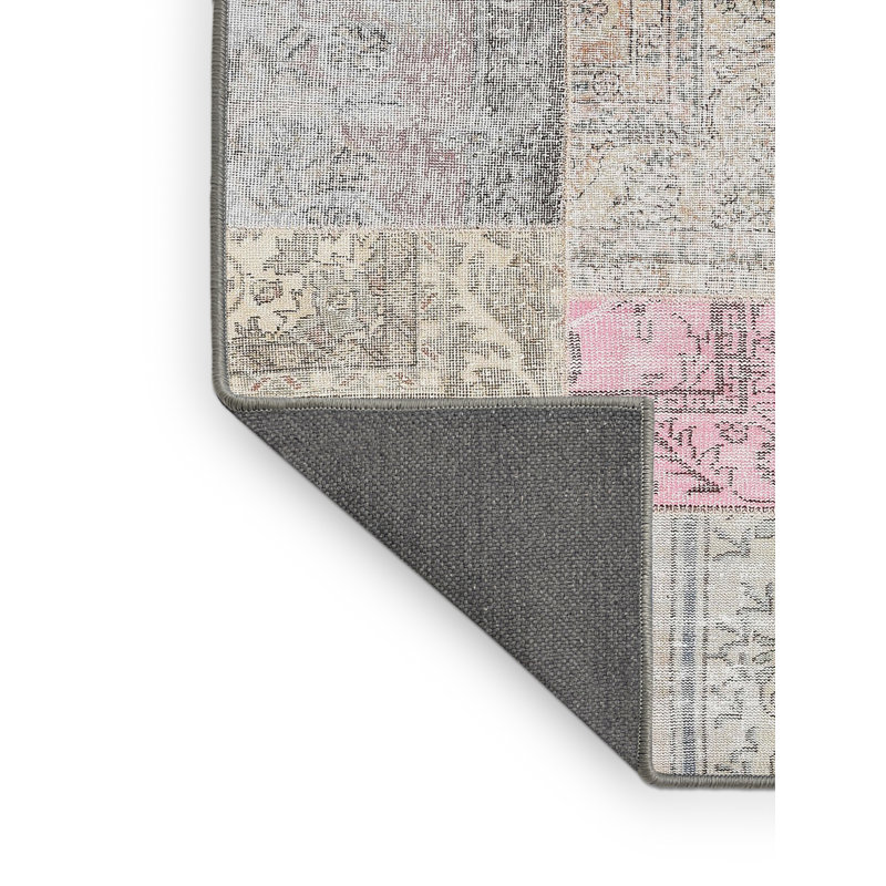 Tapis patchwork gris / rose / beige, Rectangle 8 pi x 12 pi