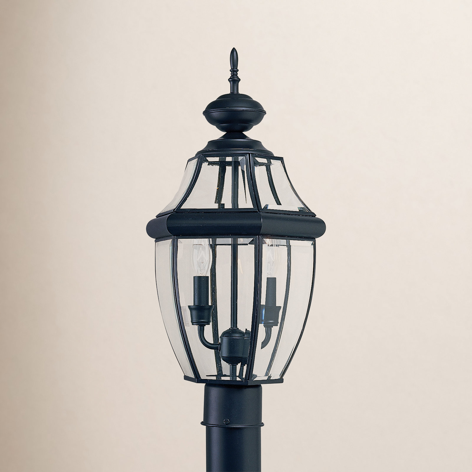 Eirini Beveled Metal Outdoor Lantern Head, Black, No
