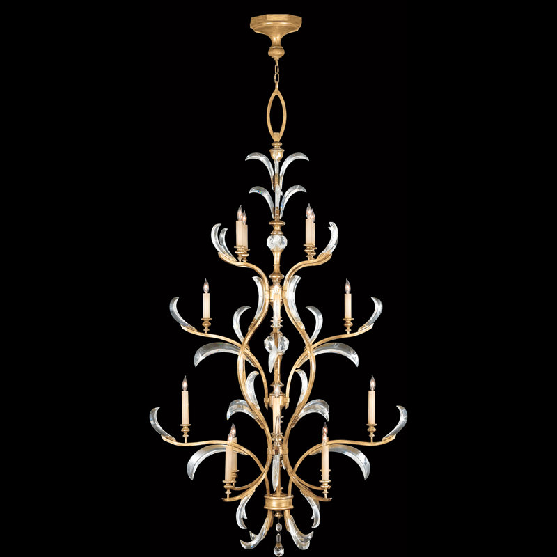 Beveled Arcs 16 - Light Chandelier, Gold