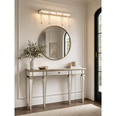 Console à huit pieds avec miroir et tiroir