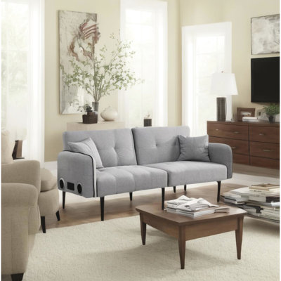 Lit pliant gris avec son, multifonctionnel pour n'importe quelle scène, signal audio sans fil, assemblage et rangement simples, solide ergonomique, 35,44 po Haut-parleurs stéréo larges et confortables. N'importe où.