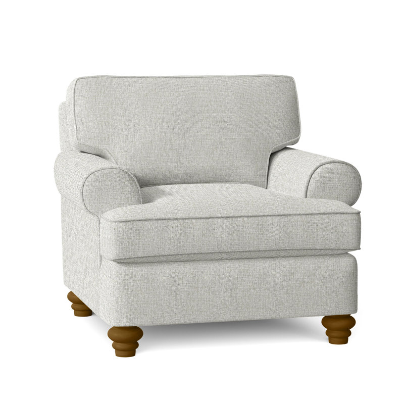 Fauteuil Lowell, Finition Havane, Coton blanc uni; 0302-91