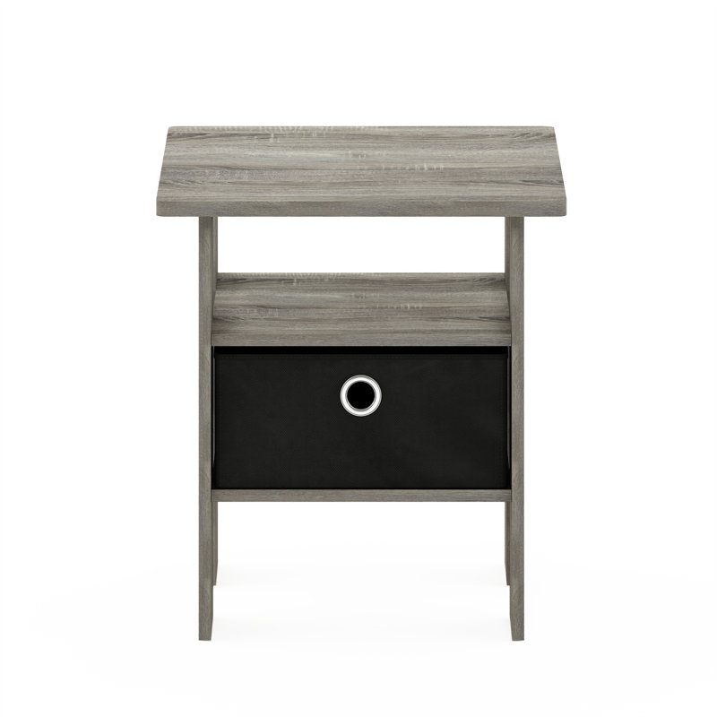 Table de bout, table d'appoint avec tiroir Bin Ebern Designs Andrey, Chêne gris