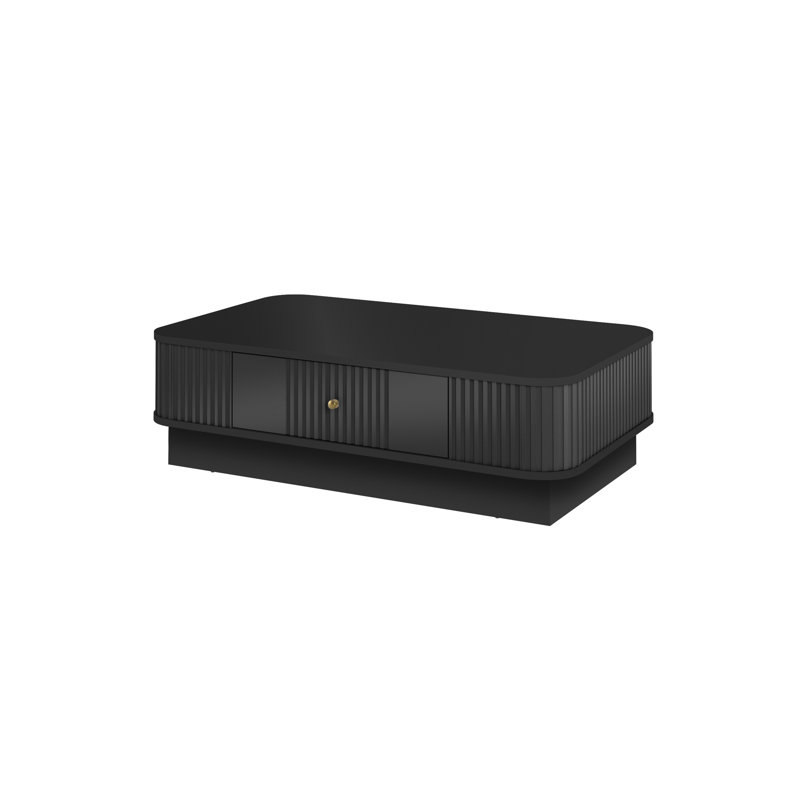 Vesper Coffee Table with Storage, Black/Gold