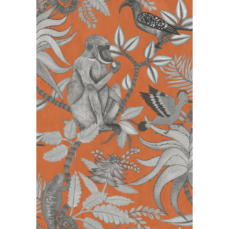 Ardmore Savuti 33' L x 20.5" W Wallpaper Roll, Orange