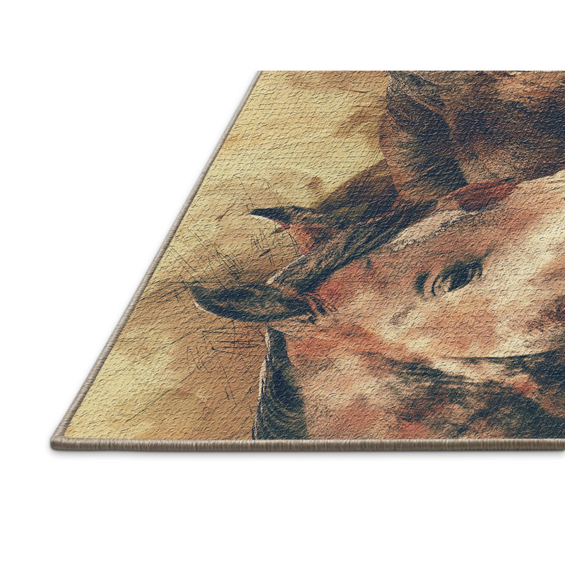 Tapis brun Horses, Rectangle 2 pi x 3 pi
