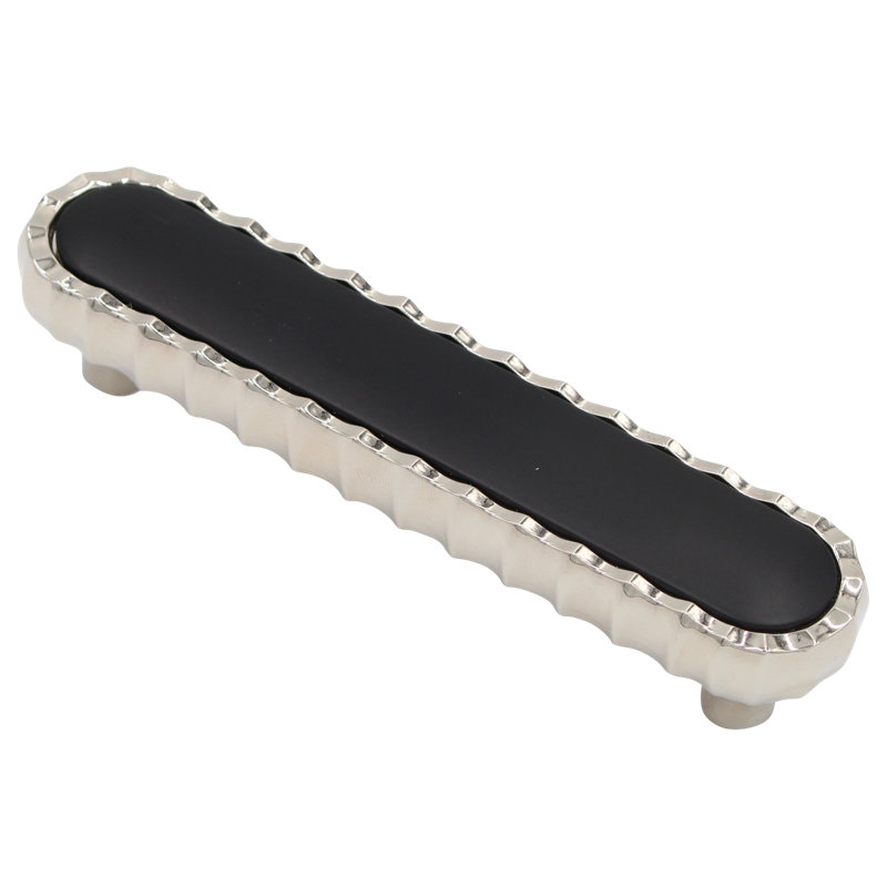 Poignée barre 4 au centre Fluted, Nickel / noir