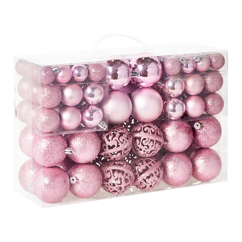 7cm Solid Colour Plastic / Acrylic Bauble, Pink