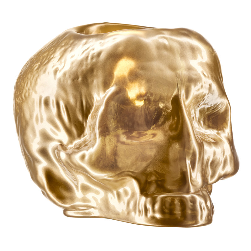 Still Life 3.3464'' H Lead Free Crystal Tabletop Votive Holder, Gold