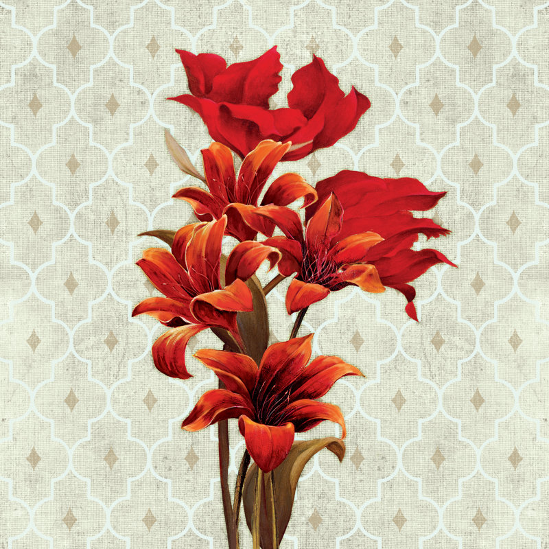 Red Bouquet - Wrapped Canvas Print, 91cm H x 91cm W x 3.8cm D