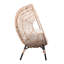 Chaise de patio en osier PE, modèle 3 avec coussin en rotin de couleur naturelle beige-186217973
