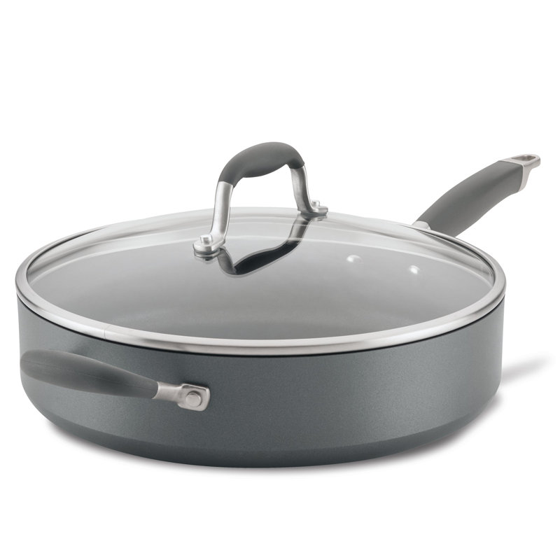 Anolon Advanced Home 5-Quart Sauté Pan with Helper Handle and Lid, Moonstone