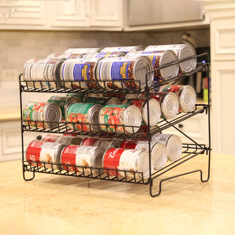 Syreeta 16" x 12.5" x 10" Wire Rack for Countertop Use with 3 Open Shelves, Black