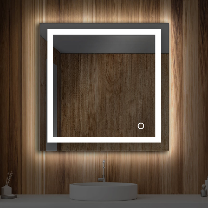 Miroir de salle de bain Lyra, H 30 po x l 30 po
