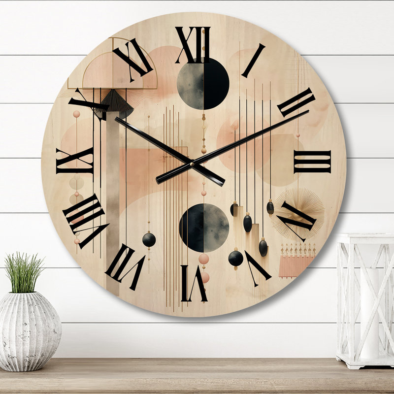 Horloge murale en bois massif Alyxander, Moyenne