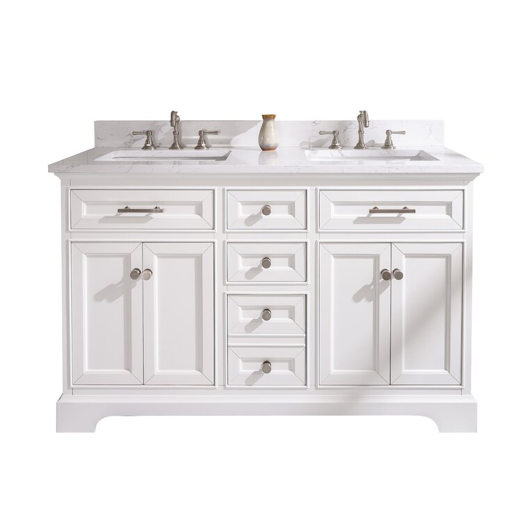 Annaline 72'' Free-Standing Double Bathroom Vanity with Engineered Stone Vanity Top Lark Manor Base Finish: Silver Gray