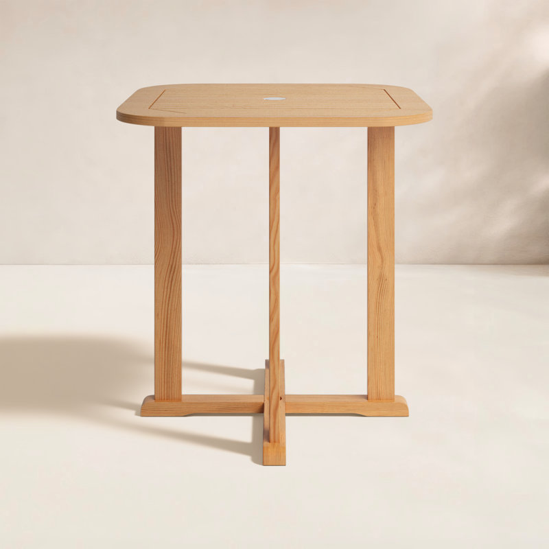Essential Outdoor Square Teak Bar Table