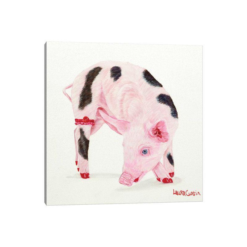 Poppy Pig by Laura Curtin - Wrapped Canvas Gallery-Wrapped Canvas Giclée, 45.72 cm H x 45.72 cm W x 1.91 cm D