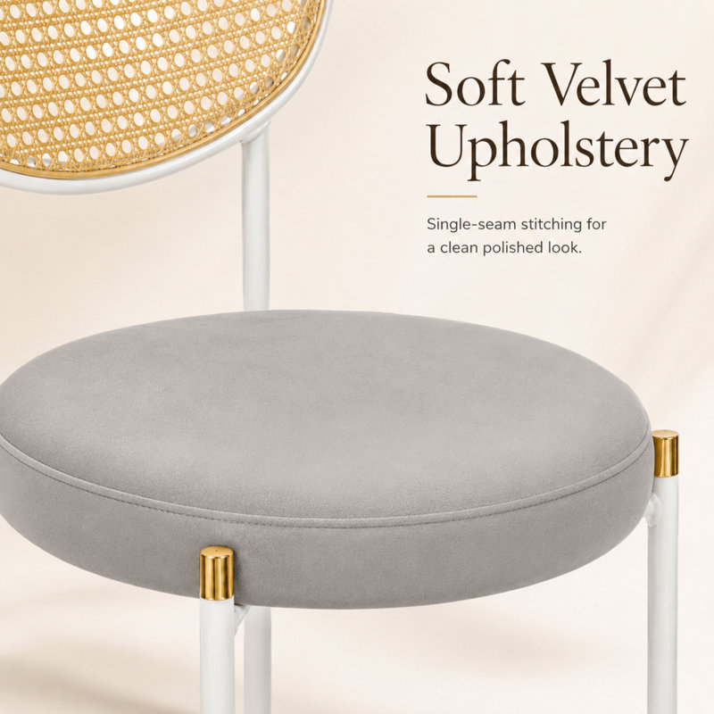 Chaise de salle à manger en rotin Charlotta, 1, Gris