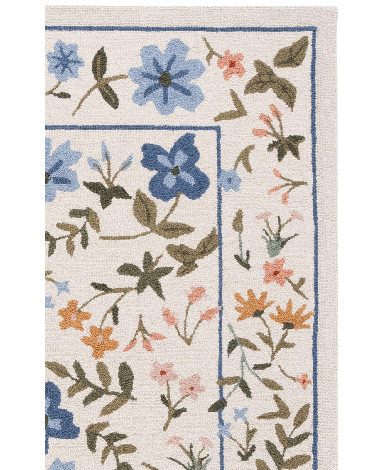 Hand-Tufted Wool Floral Outdoor Rug, Rectangle 3' x 5'