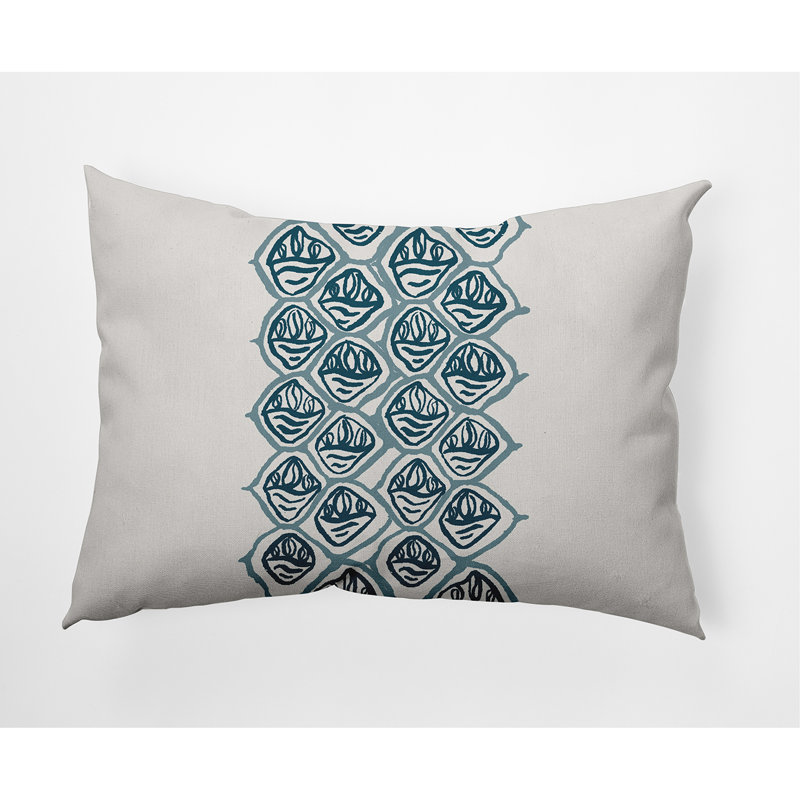 Geometric Reversible Throw Pillow, 18" x 18", Teal
