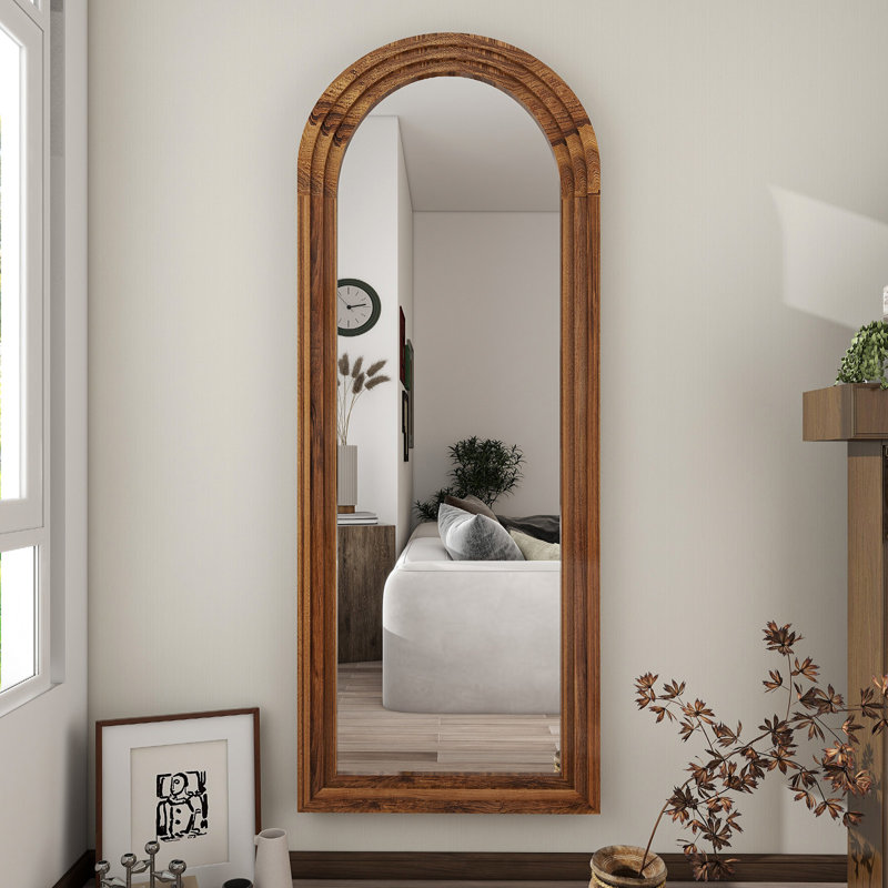 Miroir pleine grandeur Borseth, 64 po x 21 po, Blanc rétro