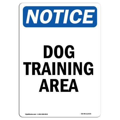 Dog Training Area Sign