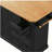 56-inch rubberwood veneer drawer-style kitchen island with power outlets, 4-door storage shelves, 4-wheel rolling kitchen trolley with textured vertical stripes, with 6 deep drawers, suitable for kitchen, dining room, black-1874210597