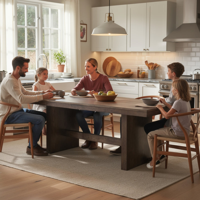 Ony Dining Table, 79 Inch Rectangular Top, Dark Walnut Brown Wood