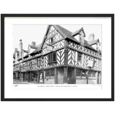 Market Drayton, Bank Buildings C1950 - Single Picture Frame Print