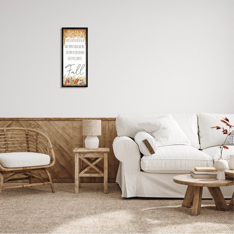 Autumnal Hello Beautiful Fall at-299, Giclée encadrée noir minuit, H 24 po x l 10 po x P 1,5 po