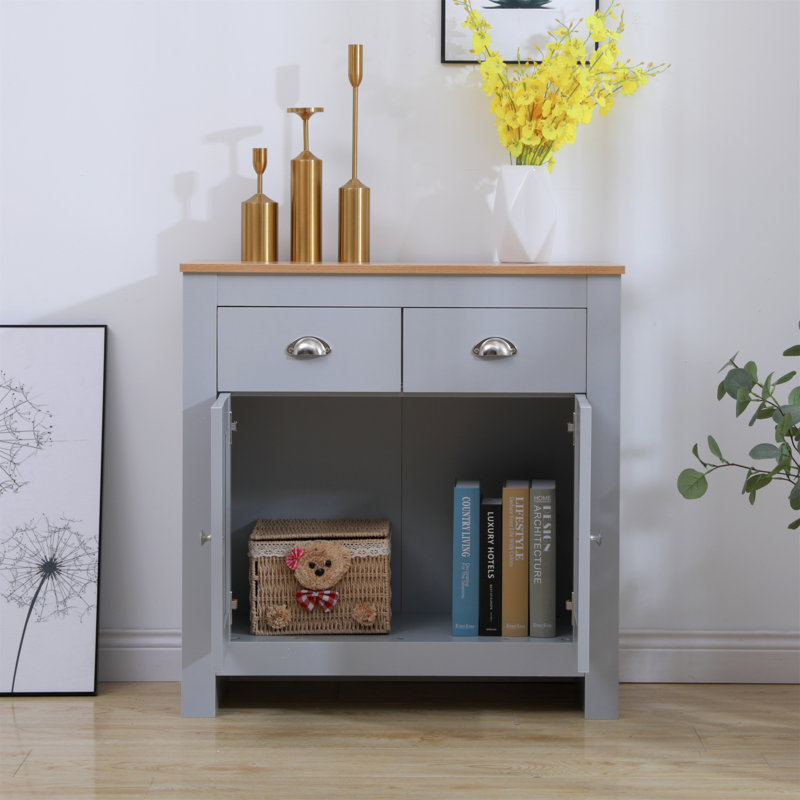 Lam 79cm Sideboard, Grey/Oak