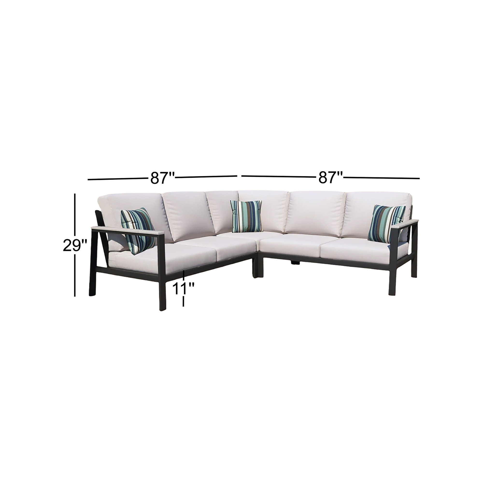 Townsend Outdoor 5 Person Sectional Seating Group With Sunbrella Cushions
