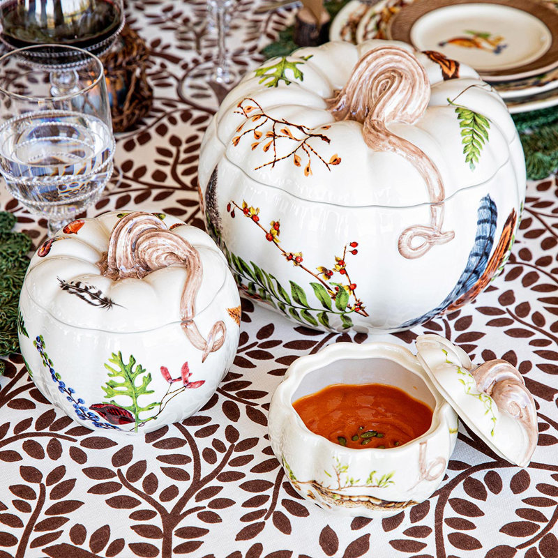 Forest Walk Pumpkin Soup Bowl with Lid