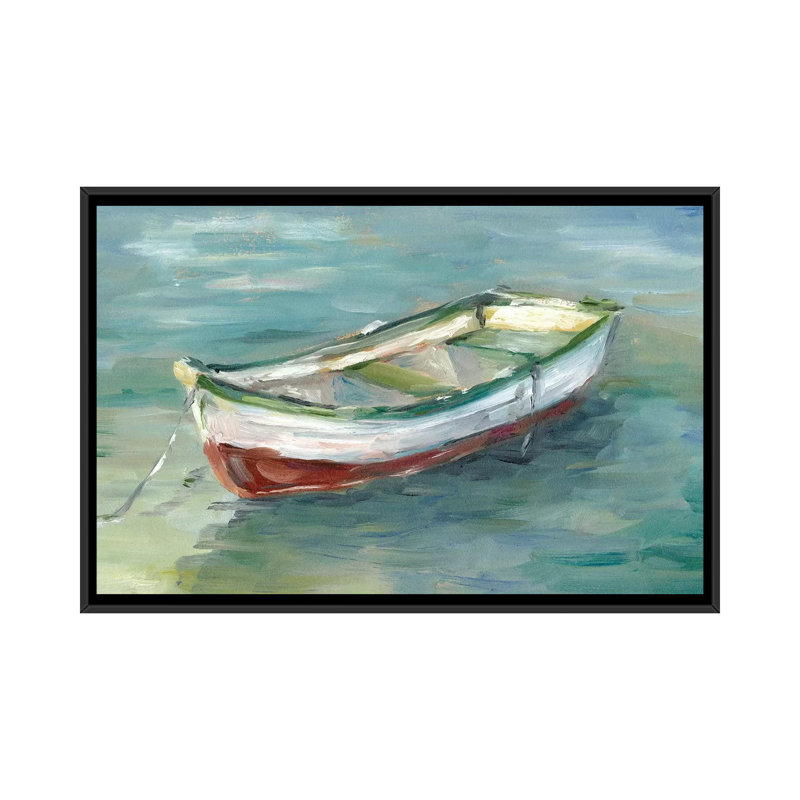 « par the shore i », impression sur toile, H 18 po x l 26 po x P 1,5 po, Toile avec cadre noir, Pas de tapis