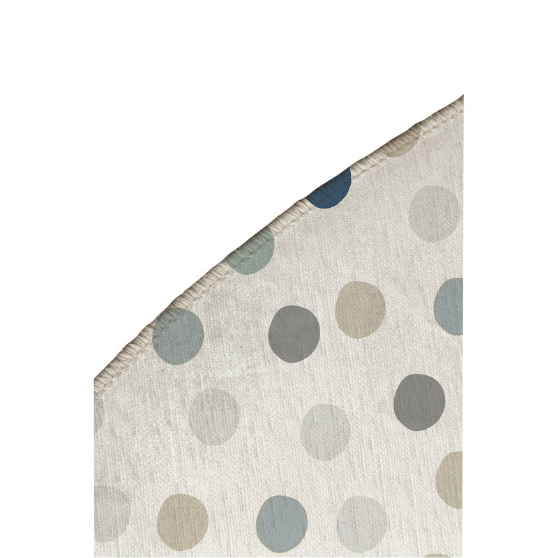 Always Polka Non-Slip Outdoor Rug, Round 5'