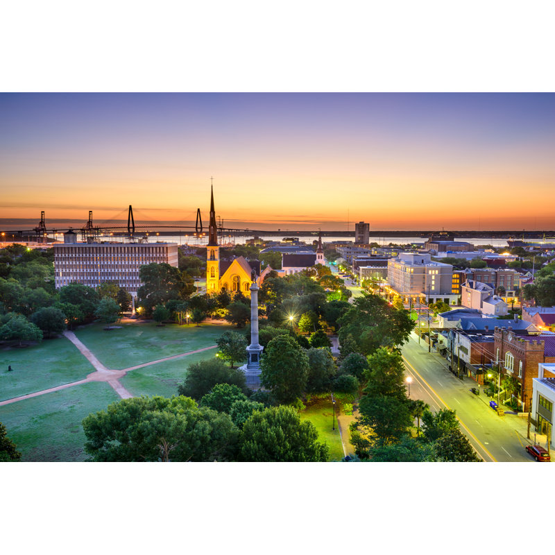 Charleston, South Carolina Skyline by SeanPavonePhoto - Wrapped Canvas Print, 30cm H x 46cm W