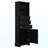 Black Tall Storage Cabinet With 3 Drawers And Adjustable Shelves For Bathroom, Study, Office And Interior, MDF Board With Painted Finish-800455171
