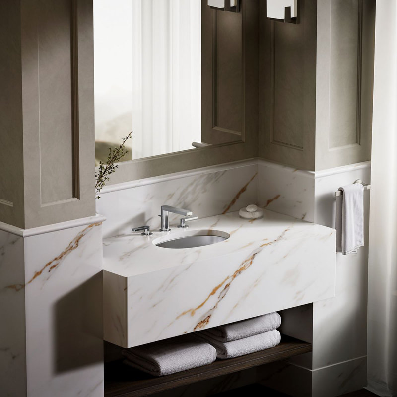 Bolero Metal Oval Dual Mount Bathroom Sink, No