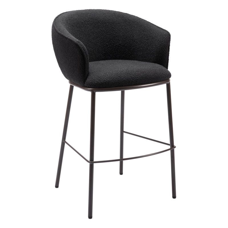 Tabouret de bar et de comptoir Essen, Bronze, Noir, Tabouret de bar (siège d'une hauteur de 29,5 po)