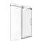 Porte de douche coulissante simple sans cadre de 44 à 48 po x H 76 po - Verre trempé transparent de 5/16 po (8 mm), conception de dérivation avec finition chromée