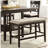 Counter Height Bench In Dark Brown For Dining Room Use - Fabric Upholstery, 26" Seat Height, 25.5Lb Finish Upholstered, 39" Length, 26"H-900427004-900426950