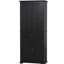 Rangement noir pour salle de bain - Tablette réglable, armoire basculante avec porte et compartiments de tiroir