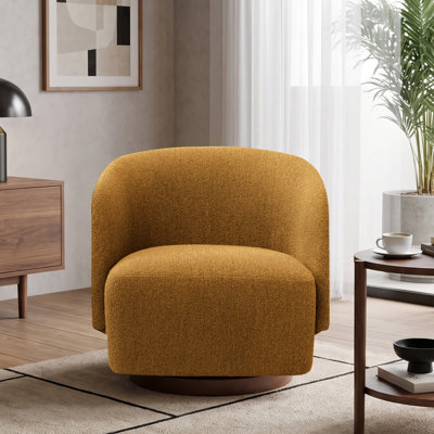 Fauteuil d'appoint pivotant rembourré Caysey Boucle
