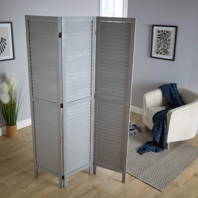 Horsham Fully Assembled 3 Panel Partition Room Divider, Grey