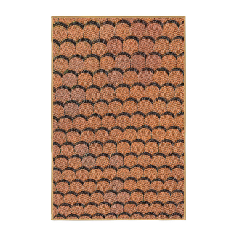 Tapis de zone orange à motif, Rectangle 2 pi x 5 pi